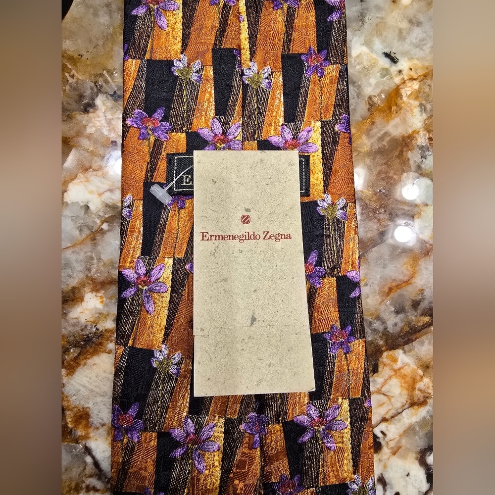 Ermenegildo Zegna silk tie floral Pattern NWT